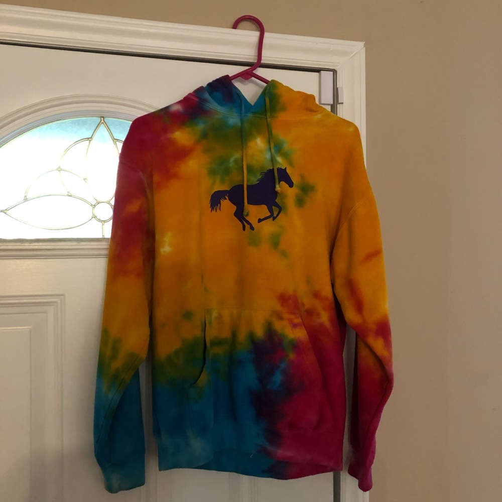 Tie dye Horse Hoodie Sz Small